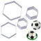 4 Stücke Fussball Ausstechformen Kunststoff Muster Kekse Kuchenform Plätzchenform Fondant Schneider Keksausstecher Lustige Keksform Ausstecher Set Keksschneider tortendeko für Party DIY Kuchen Dessert