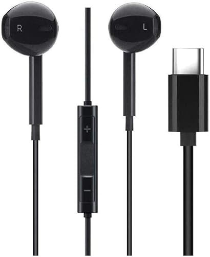 USB C Headphones, Wired Earphones Type C Earphones with Mic & Volume Control, Wired In-Ear Noise Reducing Earbuds for Calls, Music & Gaming, HiFi Stereo Sound for USB-C Devices, Smart Phone