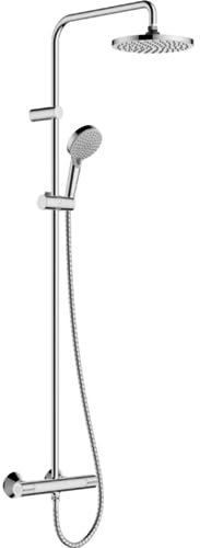 Colonne de douche thermostatique HANSGROHE Vernis Blend 200 Green chromé + tablette AddStoris