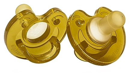 MijnNami Soother Schnuller, geeignet für NICU, Schnuller für Frühgeborene und Neugeborene, Schnuller aus 100% Silikon für Neugeborene, 2 Stück (Beige)