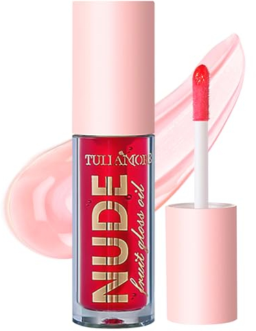 LOPHE Lippenöl, Feuchtigkeitsspendender Lipgloss, Makeup Long Lasting Plumper Lip Glow Oil, Moisturizing Lippen Care Lippenöl, Reduziert Feine Linien Nicht Klebriges Lip Gloss Tint (02#Erdbeerrot)