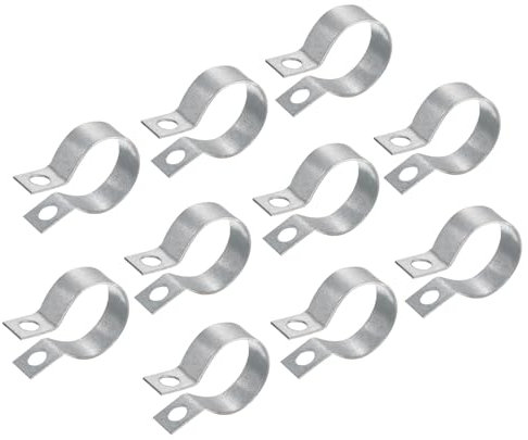 sourcing map 10Pcs Split Ring Hanger Pipe Strap Fit 1-1/4(32mm) Metal Pipe Clamps Ceiling Mount Pipe Bracket Support for Pipe Tube