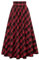 Viktorianische Kariert Rock Damen Vintage High Waist mit Kordelzug Lange Röcke Rot Schwarz Plaid M