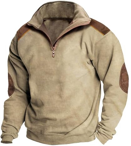 KONG JIMFAN Hoodie Yoga Decke T-Shirts Für Herren Weiß Pullover Herren Shirt Herren Jogginganzug Uhr Lederhemd Herren Zipper Rollkragenpullover Herren Hochzeitsanzug Grün Pullover Herren(Khaki,5XL)