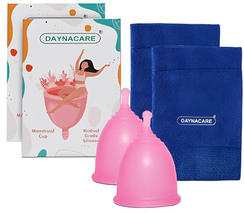 Zopper 2 x Menstrual Cup Large with Pouch Reusable and Flexible Medical Grade Soft Silicone Odorless Easy to Use Comfort and Fit Sanitary Pad & Tampon Alternative