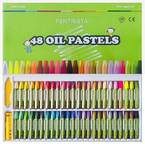 PENTRISTA Ölpastellkreide Set, 48 Farben Oil Pastels | Weiche Pastellfarben für Künstler, Studenten und, Ideal zum Skizzieren, Kunst Malerei Zeichnung, Pastellkreide