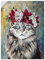 ARTland Wanddeko Wandtattoo selbstklebende Vinylfolie 60x80 cm Tiere Katze Majestät Porträt Innere Ruhe Blumen Blüten U5EF