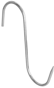 WOLFPACK LINEA PROFESIONAL Metzgerhaken Nr. 1, Edelstahl, 4 x 100 mm, Haken für Fleischprodukte.