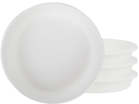 The HC Companies Soucoupe en Plastique pour Pot de Fleurs, pour l'extérieur et l'intérieur, Design Traditionnel pour l'évacuation de l'eau, Durable et élégant, 20,3 cm de diamètre, Blanche