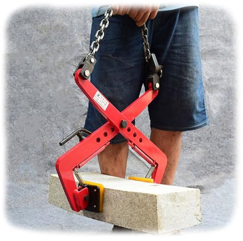 Lifting Clamps Paving Slab Lifter Stone Lifting Clamp Plate, Granite Chain Pliers Lifter Concrete Block, Adjustable Curb Clamps Jaw Opening 12cm-97cm (4 3/4-38 1/4)(L))