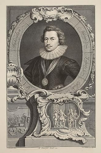 HCOTZHPY Klassische Malerei Leinwand Abstrakt Kunstwerk Wandkunst Bild Druck Porträt von George Villiers von Buckingham von Jacobus Houbraken Weinlese Plakat für Bürodekoration 60x90cm
