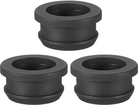 PATIKIL 24mm / 15/16 Inch Drill Hole,3/4 Inch ID Rubber Grommets, 3Pcs Top Hat Grommet for Wiring Eyelet Ring Gasket Automotive Firewall Cable Hole Plugs Wires Protection, Black
