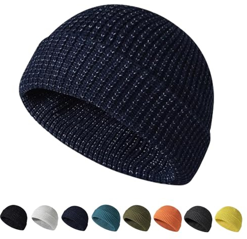 Weflexus Reflektierende Beanie, Unisex, Beanie 2.0, Unisex, Weflexus Beanies, reflektierende leichte Beanie, Marineblau, Einheitsgröße