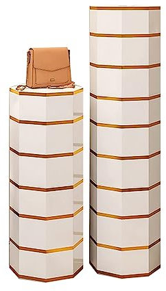 LFONDIGE 360 Rotating Shoe Rack with Adsorption Doors, Shoe Rack, Household Small Door Revolving Shoe Cabinet, Vertical Ultra-Narrow Staircase Storage Space-Saving Cabinet