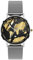 Woodstock Zambon® Regal Journey Armbanduhr, wasserdicht, 40 mm, Edelstahl 316, Zifferblatt mit Karte, Quarzuhrwerk, elegant und vielseitig, für Reiseliebhaber, silber / schwarz, Minimalistisch