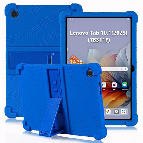 ATOOZ for Lenovo Tab 10.1 2025 Case (TB311FU/TB311XU),Soft Silicone Shockproof Kids Case for Lenovo Tab 10.1 inch 2025 Tablet with PC Stand (Blue)