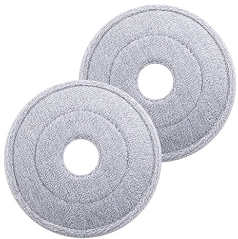 IWOWHERO 2Pcs Round Mop Head Refill Compatible with Vileda Mop Soft Absorbent Microfiber for Efficient Home Cleaning for Hardwood and Tile Floors Easy to Use and Replace