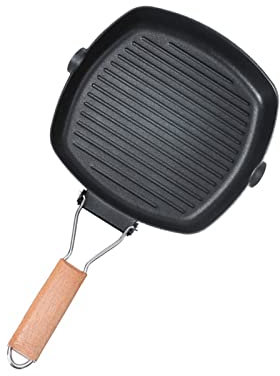 Casseruola bassa piatta bistecca di bistecca friggere pentola pentola visione