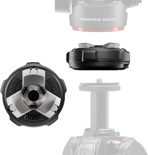 Manfrotto XCHANGE Base, Quick Release Mount, Universal 3/8 Thread, Supports Up to 20kg, Compatible with XCHANGE Plate and Manfrotto XCHANGE Head, for Photo & Video Gear