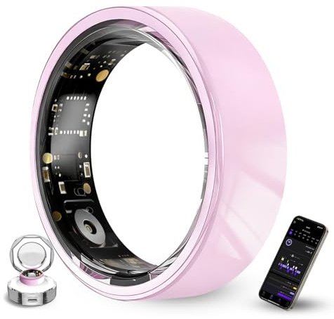 Govllfoz Ceramic Ring,Smart Ring for Women, Auto Exercise Recognition,Gesture Control,Fitness Tracker with Heart Rate Monitor,Sleep Tracking, Step Counter, for iOS & Android (#8)