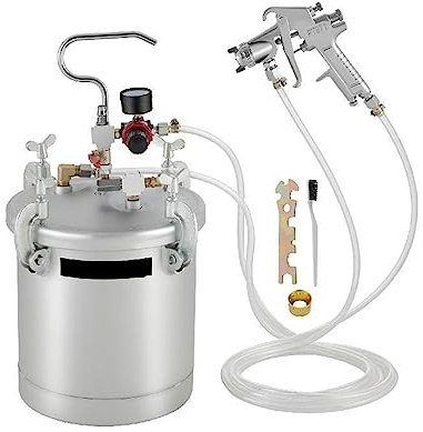 Réservoir de pulvérisateur Pot peinture à pression 10L/2.5 gallons avec pistolet et tuyau for les extérieurs maison ou la pulvérisation commerciale Bricolage pour débutants