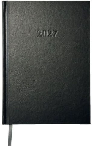 2027 Günstiger Buchkalender Chefplaner A5 schwarz 1T/1S auch sonntags schwarz