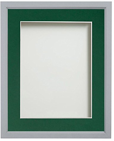 Frame Company Drayton Range 5x5-inch Grey Picture Photo Frame with Bottle Green Mount For Image Size 3.5x3.5-inch