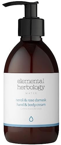 Elemental Herbology Neroli & Rose Damask Hand & Body Cream, 290ml - Soothing Hand Wash & Body Moisturiser for Skin Balance & Hydration - Essential Oils Blend