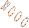 Milacolato 4 STÜCKE Edelstahl Stacking Hochzeit Band Ringe Frauen CZ Criss Cross Ring Mädchen Engagement Eternity Knuckle Mid Ring Set Silber/Rose Gold