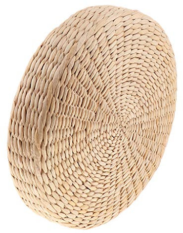 Fenteer Gewebtes Strohgewebe Bodenkissen Sitzkissen Yogamatte, Geflochten, Sitzhöhe 30cm, 30x30x6cm
