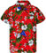 King Kameha Funky Chemise-Hawaienne, Manche-Courte, Cherry-Parrot, Rouge, XL