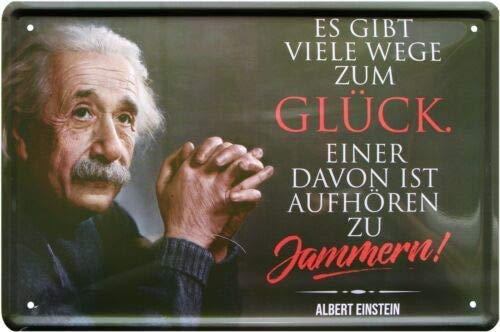 WOGEKA ART Retro Blechschild - Es gibt viele Wege zum Glück - witziger Spruch als Geschenk-Idee zum Geburtstag Weihnachten zur Dekoration 20x30 cm Vintage-Design aus Metall 1129