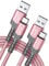 JSAUX USB C Cable (2 m 2-Pack) 3.1A Fast Charging, Type C Fast Charger Cable Compatible with iPhone 16e 16 15 Pro Max Plus, Samsung Galaxy S25 S24 S23 S22, A14 A15 A25 A35 A53 A55, CarPlay -Pink