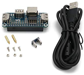 Waveshare Ethernet/USB HUB HAT for Raspberry Pi, 1x RJ45 Ethernet Port Based on RTL8152B Chip, 3x USB Ports Perfectly Fit the Zero/Zero W/Zero WH