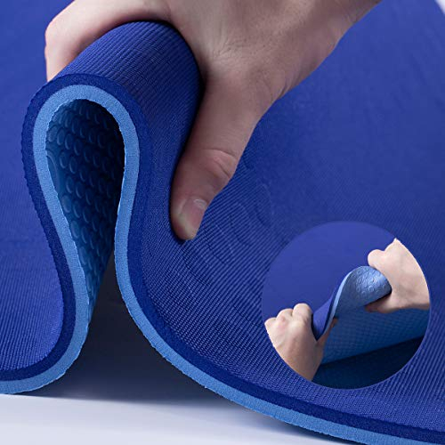 JELS 10MM TPE Extra Dicke yogamatte rutschfest schadstofffrei, Hohe Belastbarkeit sportmatte mit Tragegurt,3D-taktile rutschfeste Partikel, für Fitness & fitnessmatte-Maße 183cm * 66cm (1, 1)
