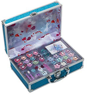 Frozen in Time Beauty Travel - Neceser Frozen II, Set de Maquillaje para Niñas - Maquillaje Frozen - Selección de Productos Seguros en un Maletín de Maquillaje Reutilizable