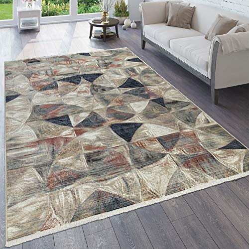 Paco Home Teppich Wohnzimmer Vintage Orient Muster Abstrakt Verschiedene Designs Farben, Grösse:160x230 cm, Farbe:Beige