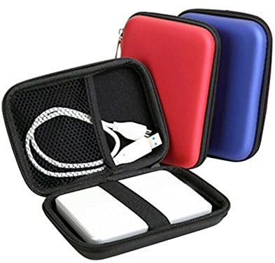 Szaerfa 2.5 Pouces étui de Protection Compact en EVA Pochette pour USB Disque Dur Portable Externe Poche étui de Transport résistant aux Courts-Circuits Carte mémoire HDD Disque Dur (Rouge)