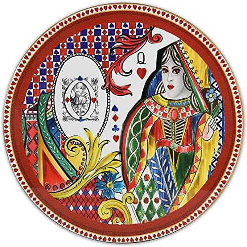 SOTTOPIATTO IN SUGHERO REGINA DI CUORI D. 34 CM ROSSO