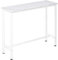 HOMCOM Mesa de Bar Mesa Alta con Encimera de Melamina Efecto Marmoleado y Patas de Acero Estilo Moderno para Cocina Cafetería Comedor 120x40x100 cm Blanco