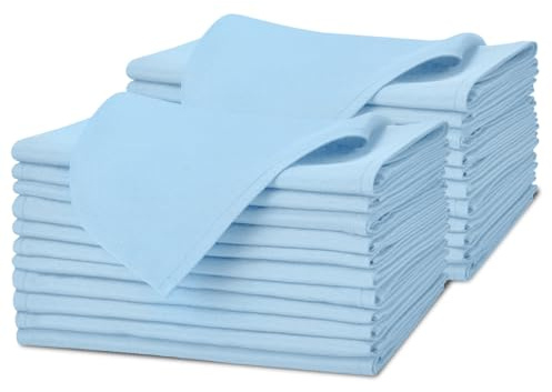 Avalon Kitchen Hellblaue Stoffservietten, Großpackung (24 Stück) – 100% Polyester, waschbar und wiederverwendbar, langlebig mit gesäumten Kanten, ideal für Partys und Hochzeiten (43,2 x 43,2 cm)