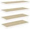 vidaXL 4X Etagères Murales Flottantes Etagères Suspendues Supports Muraux Salon Salle de Séjour Maison Intérieur Chêne et Blanc 80x23,5x3,8 cm MDF