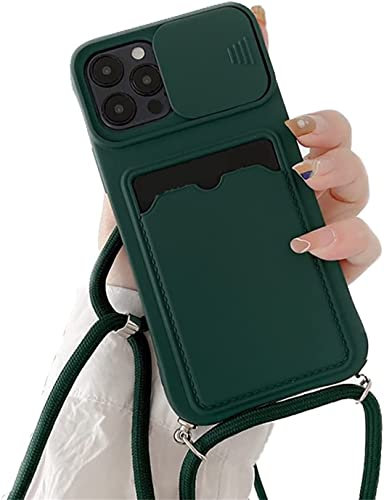 Jacyren Chaîne de téléphone portable compatible avec iPhone SE 2020 - Avec porte-cartes - Étui de protection pour iPhone 7 - Avec appareil photo - À porter autour du cou
