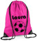 Turnbeutel mit Namen | Motiv Fußball | inkl. Namensdruck | Personalisieren & Bedrucken | Sportbeutel Schuhbeutel dunkel-blau für Jungen Kinder(pink)