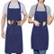 LEFUNDA® Delantal de Cocina Impermeable Con 3 Bolsillos Ajustable, Barbacoa Con Correas Largas Para Hombres y Mujeres, Cocinar, Restaurante, Café, Hornear - Azul