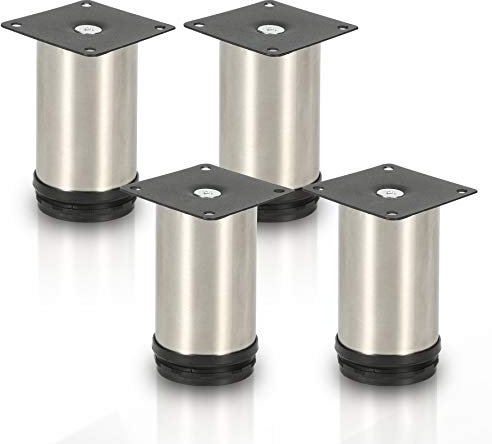 Joparri 4er Set Möbelfüße Höhe 100 mm Edelstahl Sockelfüße für Möbel, Küchenschränke Tischfuß Sofafuß Belastbar bis 250 Kg