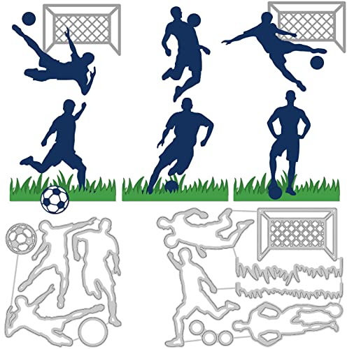 BENECREAT 2 Stile Fußballmuster Kohlenstoffstahl Stanzformen Schablonen, Prägeschablone Aus Metall Geschnittene Schablonen Für DIY Scrapbooking, Fotoalbum, Dekorative Prägepapierkarte