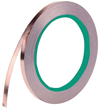 Ruban Feuille de Cuivre Adhésif,pour Guitare et EMI Shielding,Artisanat,Autocollant De Protection Feuille De Cuivre Bande De Cuivre Escargot Garde 5mm*20M Tokaneit