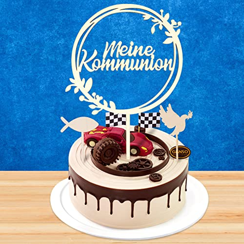 Aohcae Cake Topper Kommunion, Zur Taufe Cake Topper,Tortendeko Taube Fisch kommunion deko tortendeko kommunion für Junge Mädchen