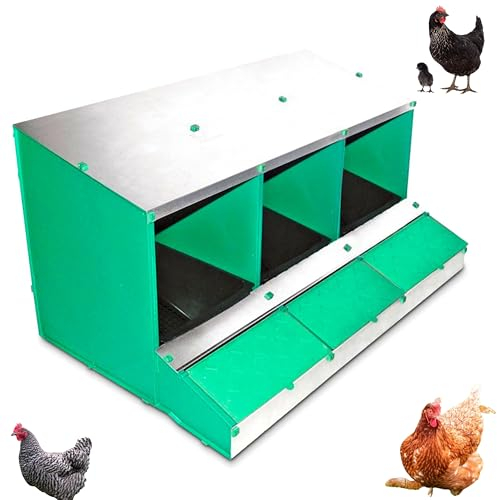 Blackfriday: IKLOB® 3-Kammer-Rollnest, Legenest für große, Löchern,Kunststoff-Legenest für Hennen, Nest für Hennen (Grün, 3 Abteile)